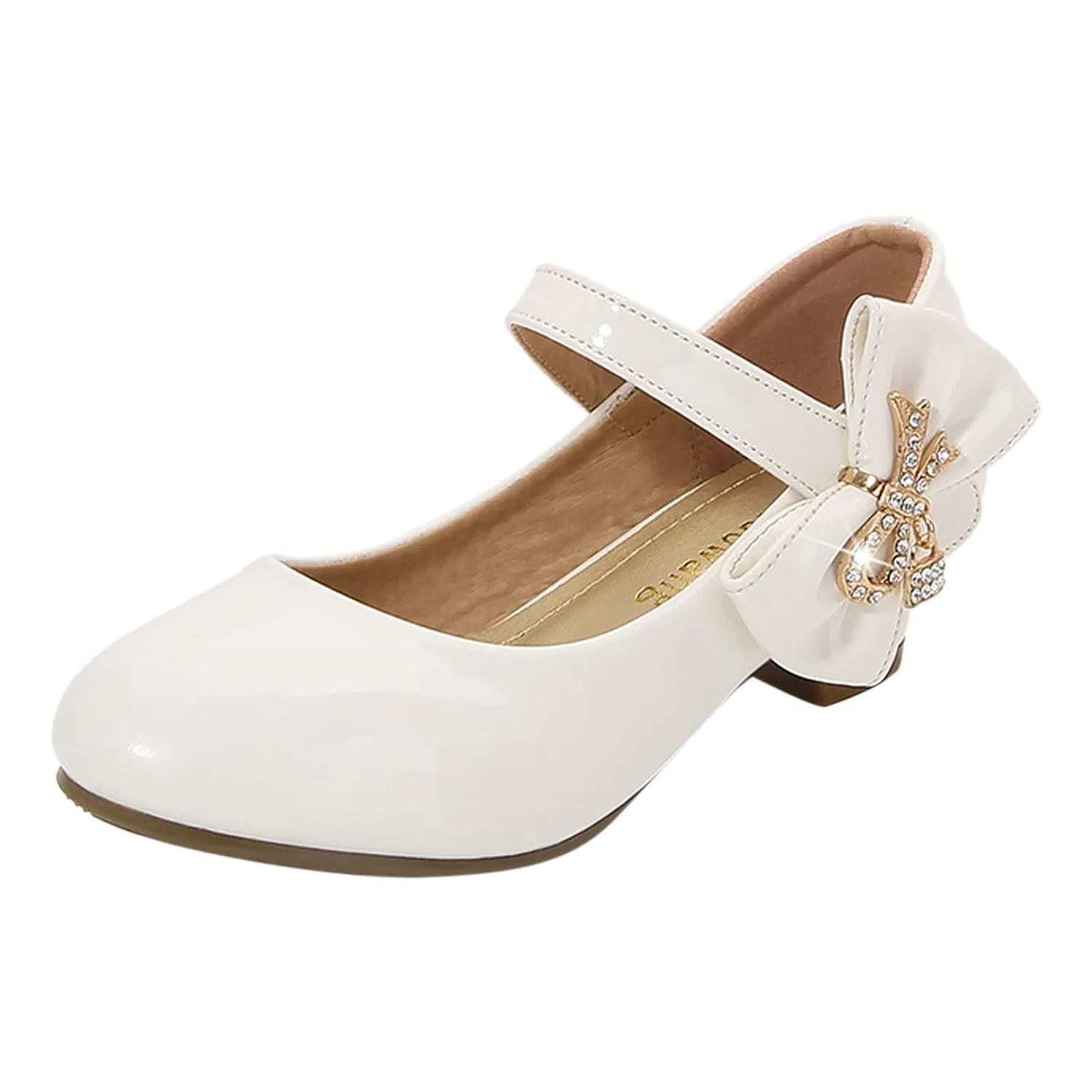 Детские туфли Мэри Джейн на каблуке Girls Princess Shoes with Heel Mary Jane Flat Shoes for Kids Elegant Bowknot Wedding Shoes Stiletto Shoes for Women Cosplay Party Wedding, White