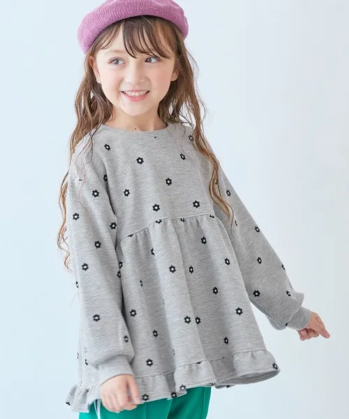 Детская туника с принтом с длинным рукавомdevirock, Heather Grey