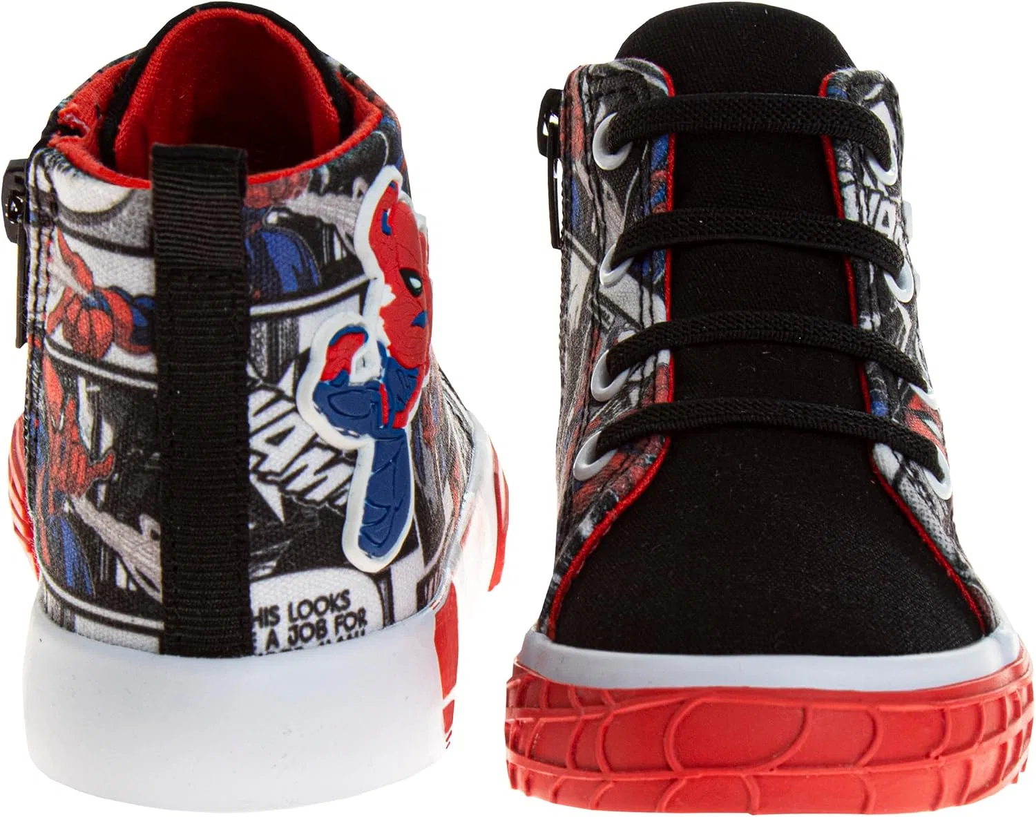 Детские кроссовки для мальчиков с высоким верхом Spiderman Josmo, Black/Red — фото 3