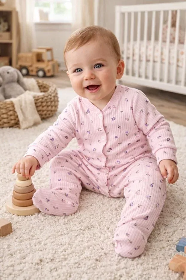 Детское боди-комбинезон хлопковый комплект 3-предметный Vivolas, Girl Set — фото 3