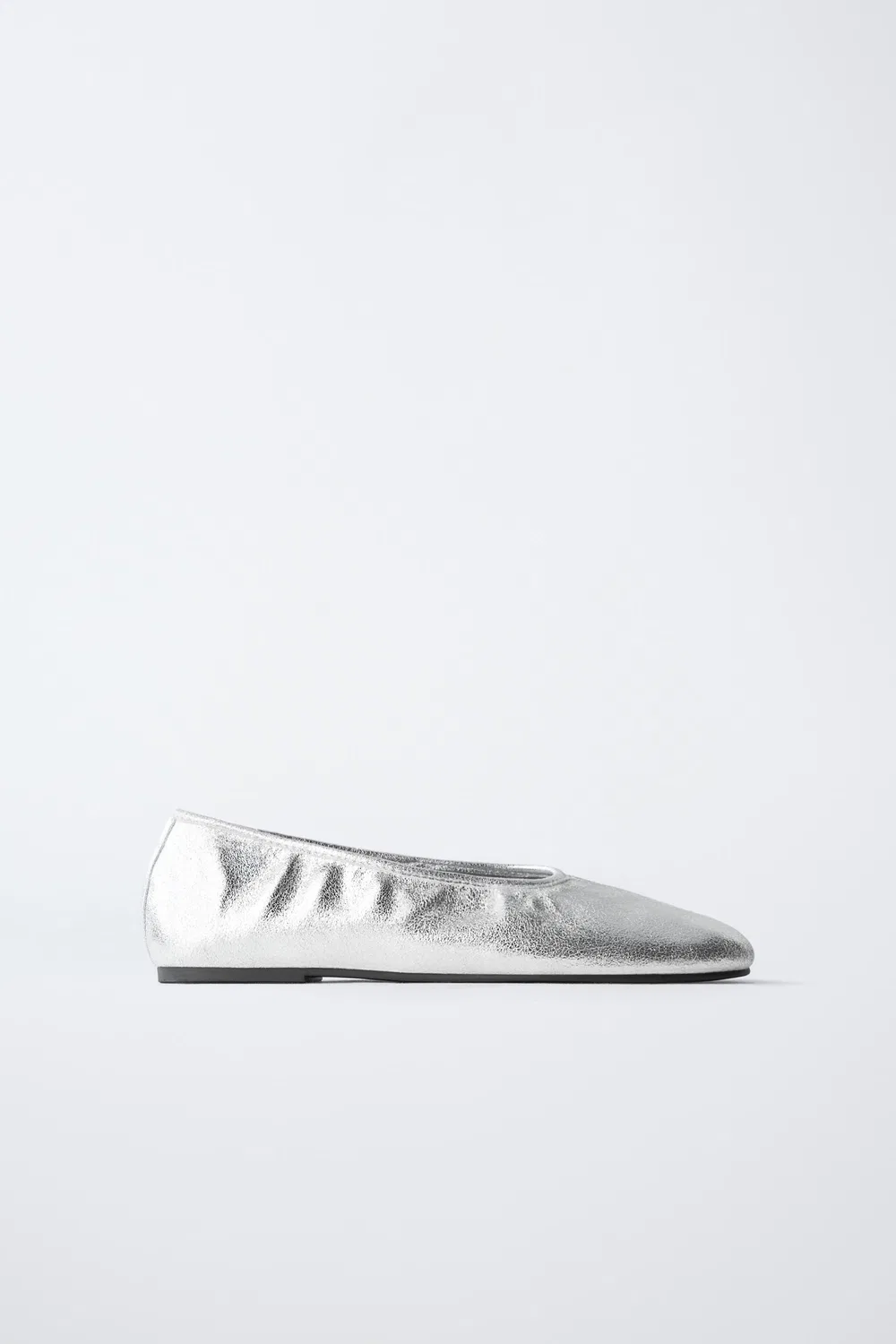Серебряные балетки ZARA, Silver
