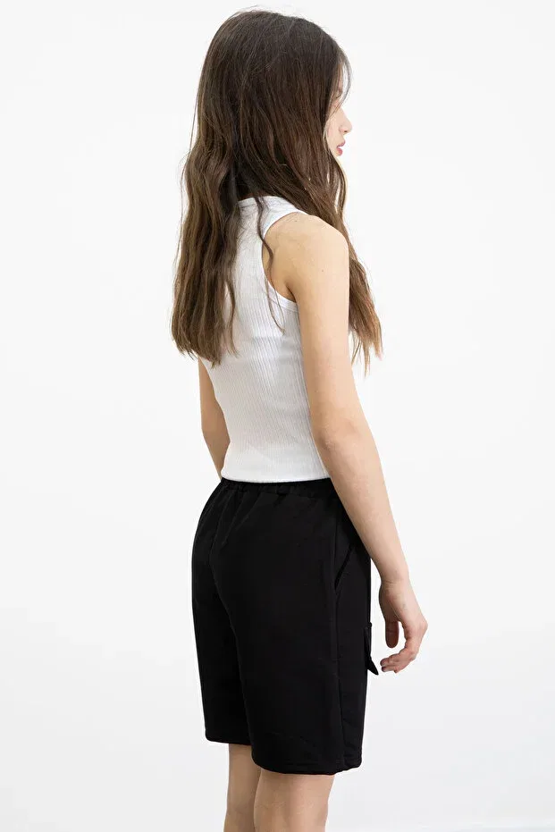 Детские шорты для девочек с принтом Black girl's shorts Cansın Mini, Black — фото 3