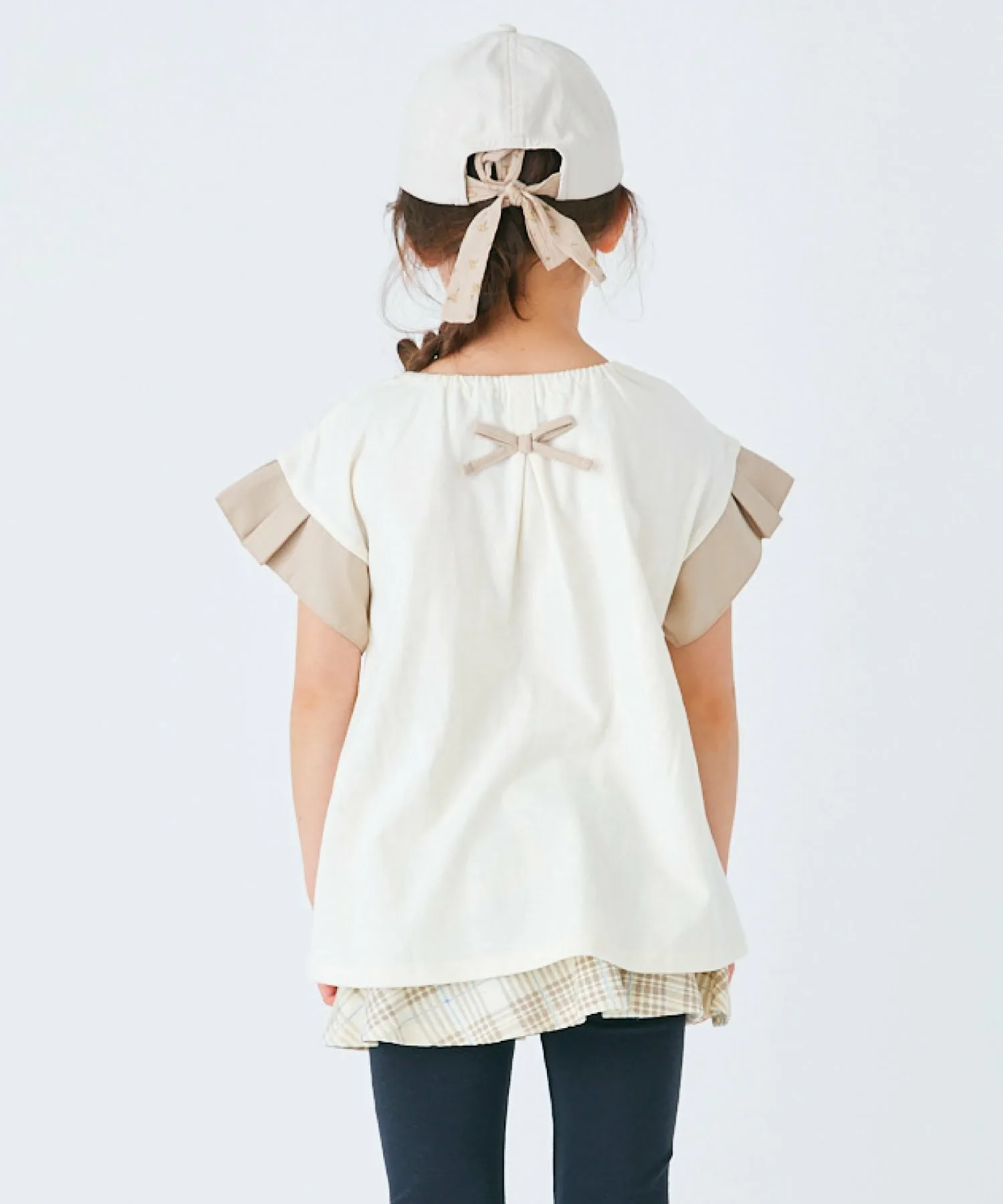Футболка с короткими рукавами и оборками на рукавах Ever Closet, Ivory Beige — фото 2