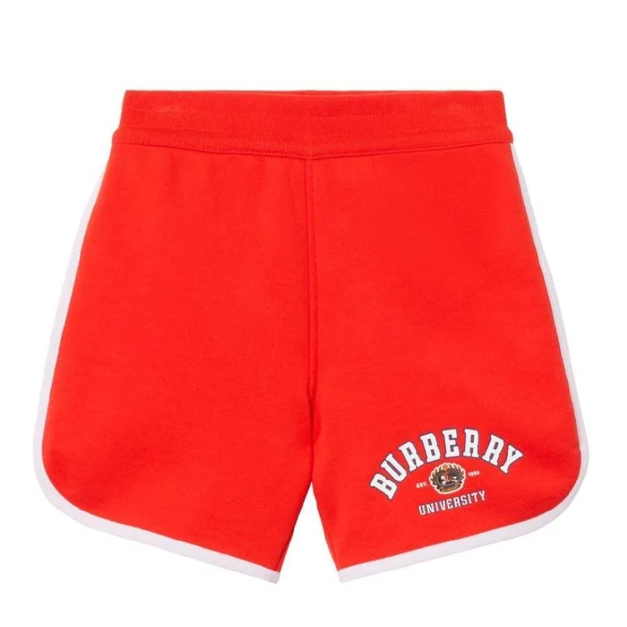 Шорты хлопковые с принтом Kids Logo Print Cotton Shorts Burberry, Bold Red