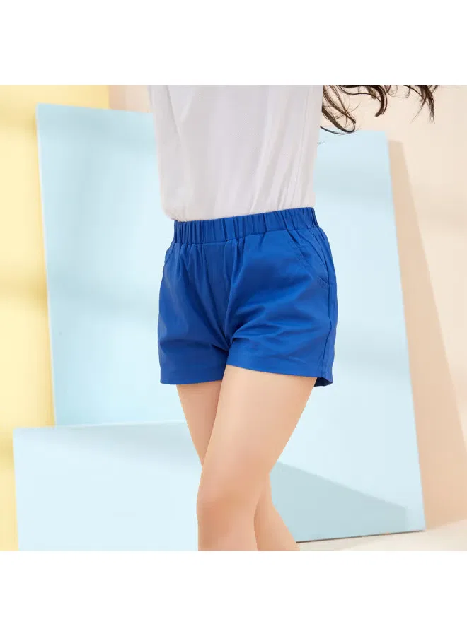 Шорты широкие с принтом для девочек Jeanswest, синие — фото 3