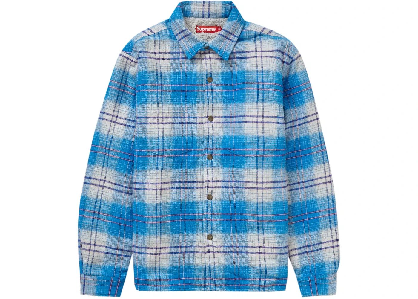 Мужская рубашка из фланели на кнопках Supreme, Blue
