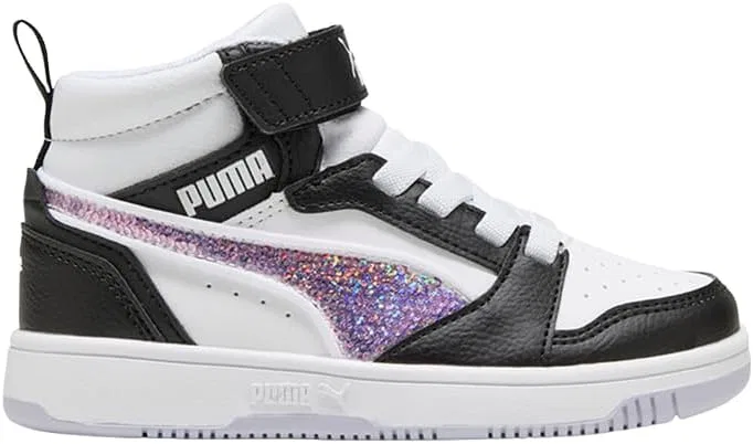 Детские кроссовки для девочек с блестками Rebound V6 Mid PUMA, Black