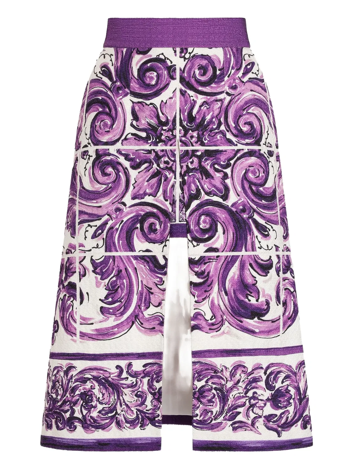 Юбка-миди Maiolica-print, белая Dolce & Gabbana, белый