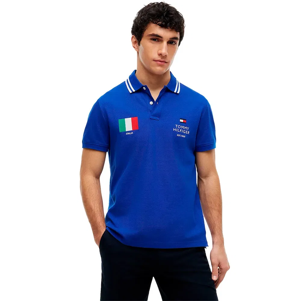 Мужское поло с коротким рукавом Standard Country Italy Tommy hilfiger, Blue