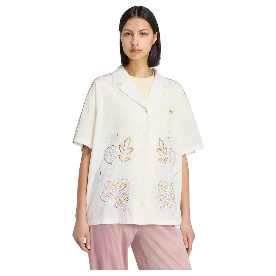Женская футболка с принтом Resort Shirt adidas, Белый — фото 2