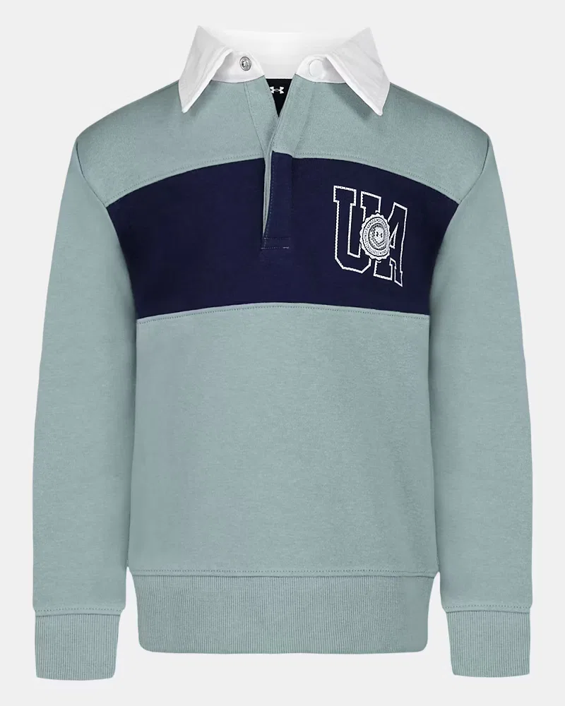 Рубашка регби для мальчиков из мягкой махровой ткани Rival Terry UnderArmour, Serpentine/White