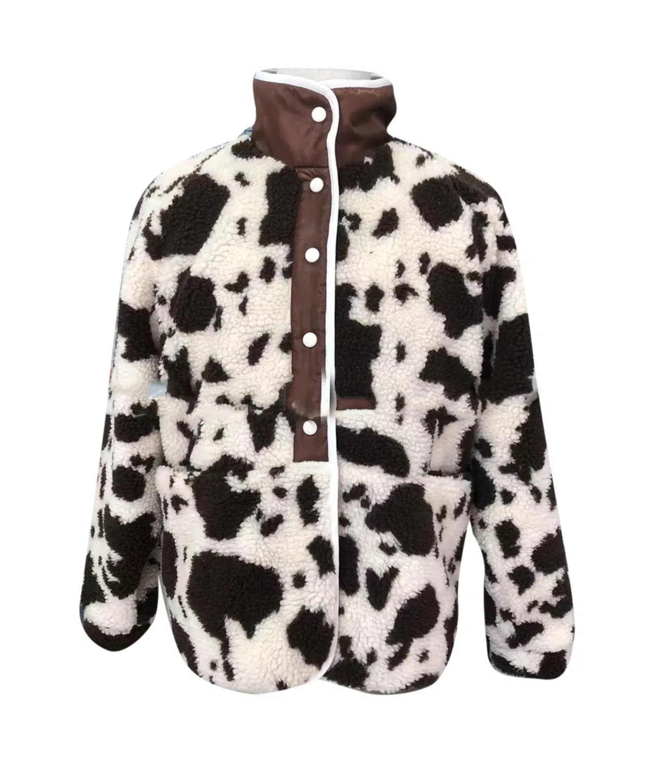 Женская куртка с принтом Donna Cow Print Sherpa, 39 — фото 3