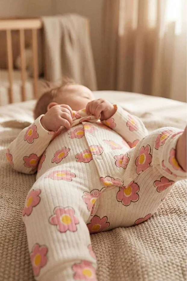 Детский комбинезон для новорожденных с принтом Basics Zıbzıb Baby, Pink — фото 2