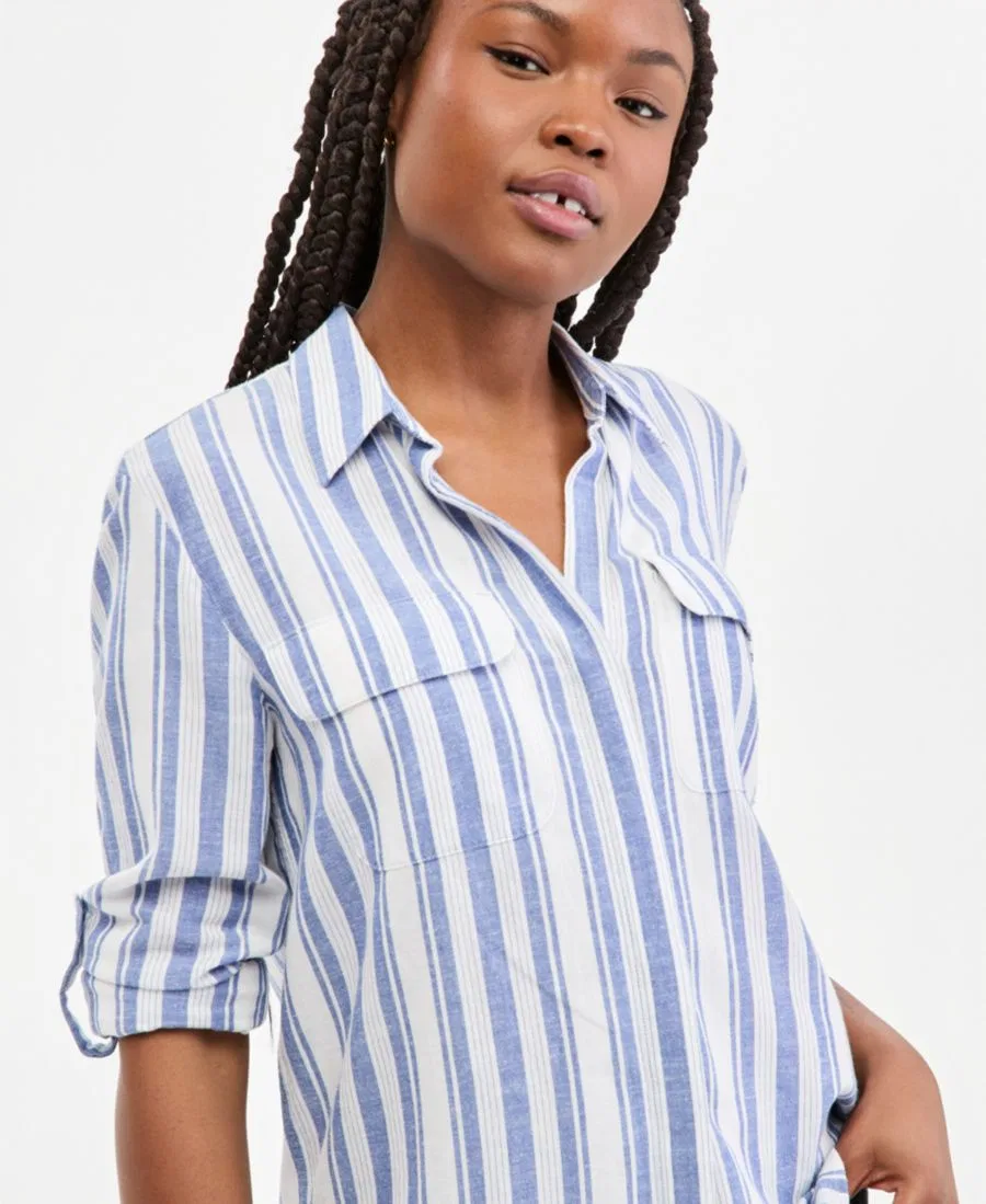 Женская рубашка свободного кроя с длинным рукавом Elaine Levi's, Bold Stripe Blue — фото 3