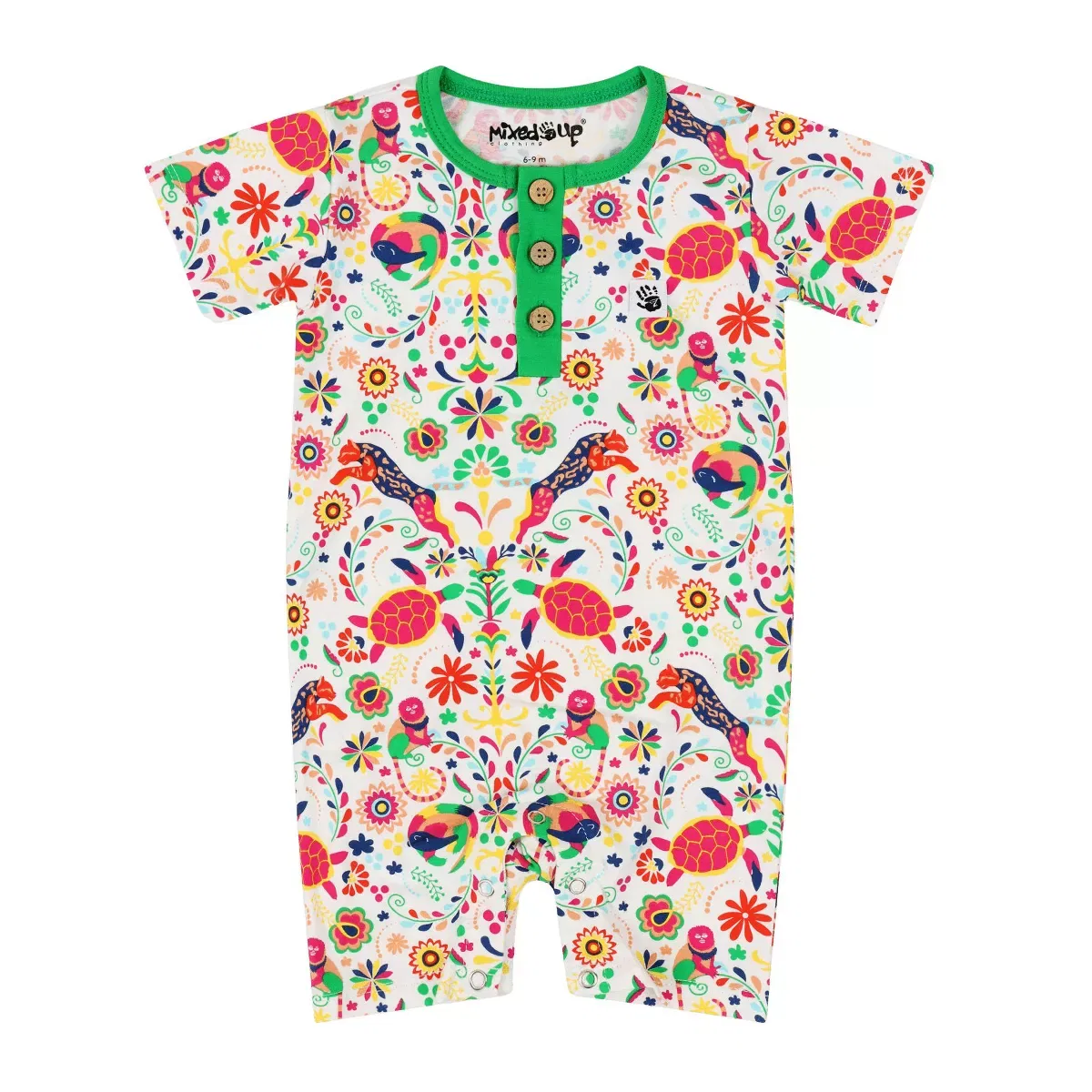 Детский боди-комбинезон для девочек с коротким рукавом Mixed Up Clothing, Animal Arabesque