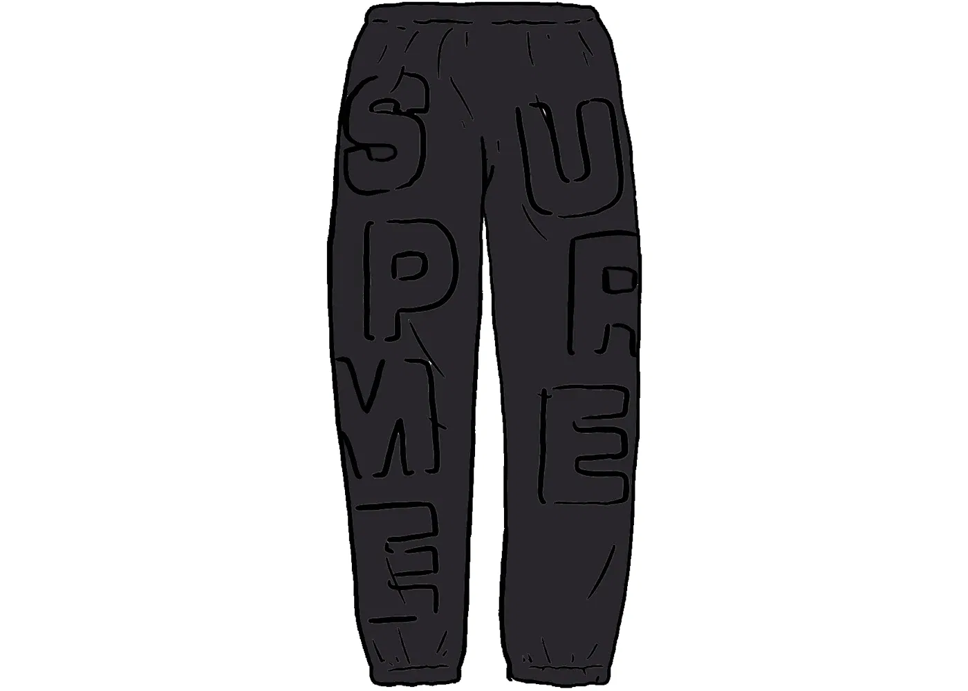 Мужские спортивные штаны с вырезными буквами Supreme, Black