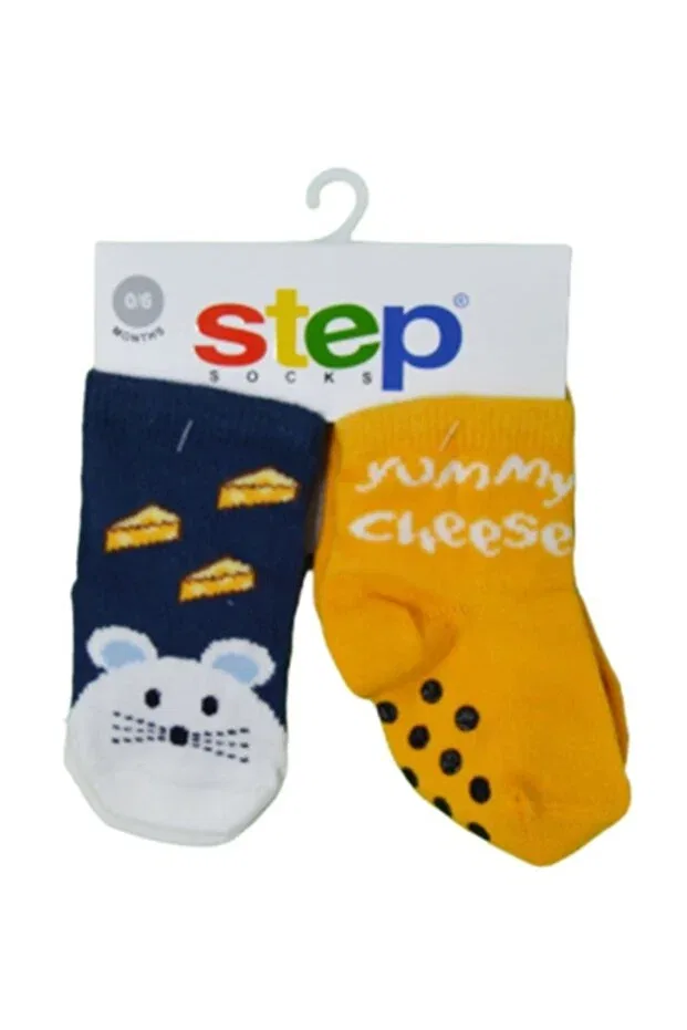 Детские носки-следки с рисунком Step, Yellow-Blue