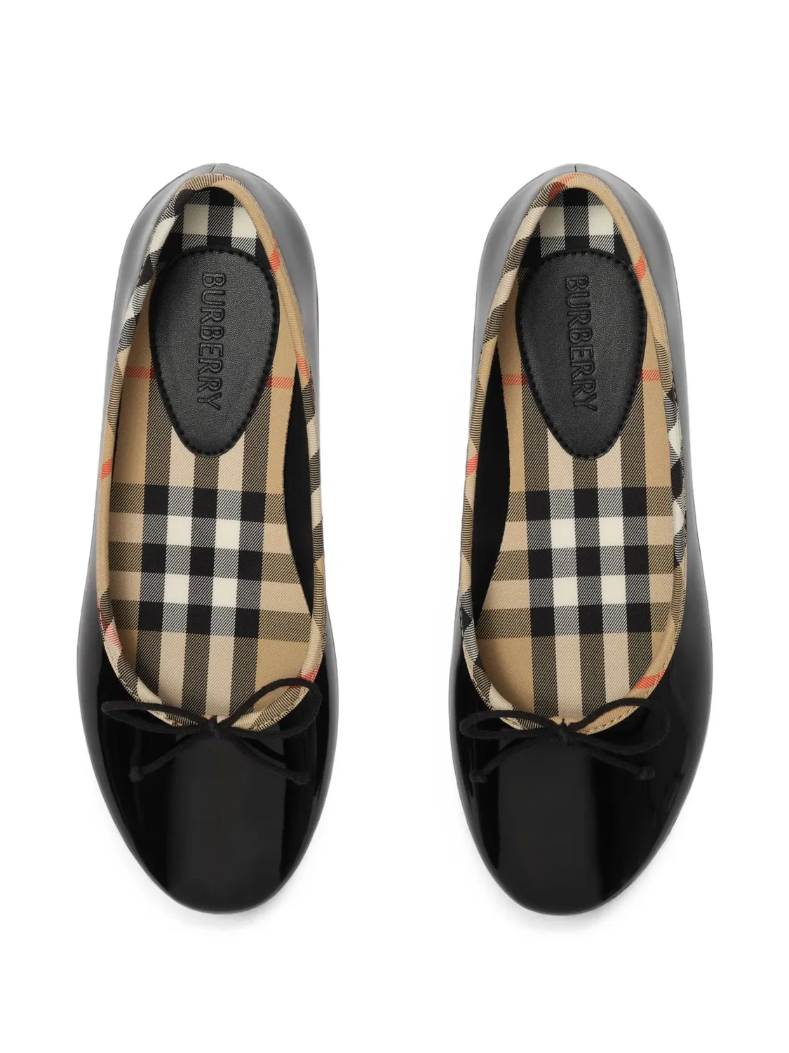Балетки House Check черные лакированные Burberry, черный — фото 2