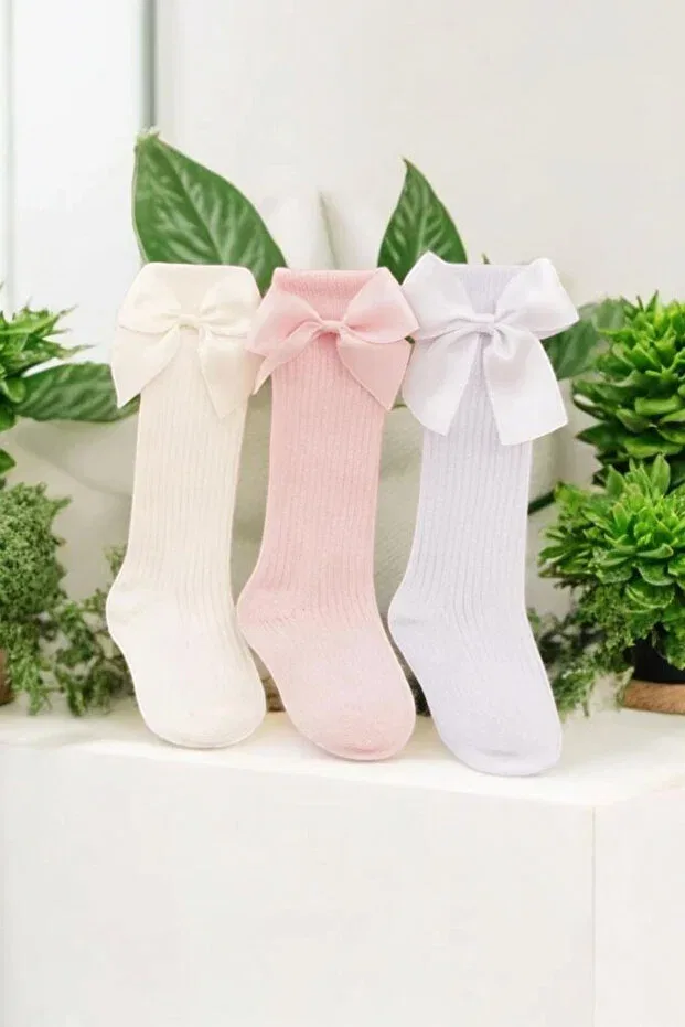 Детские гольфы для девочек хлопковые 3-пак Özkardeşler Baby, Ecru