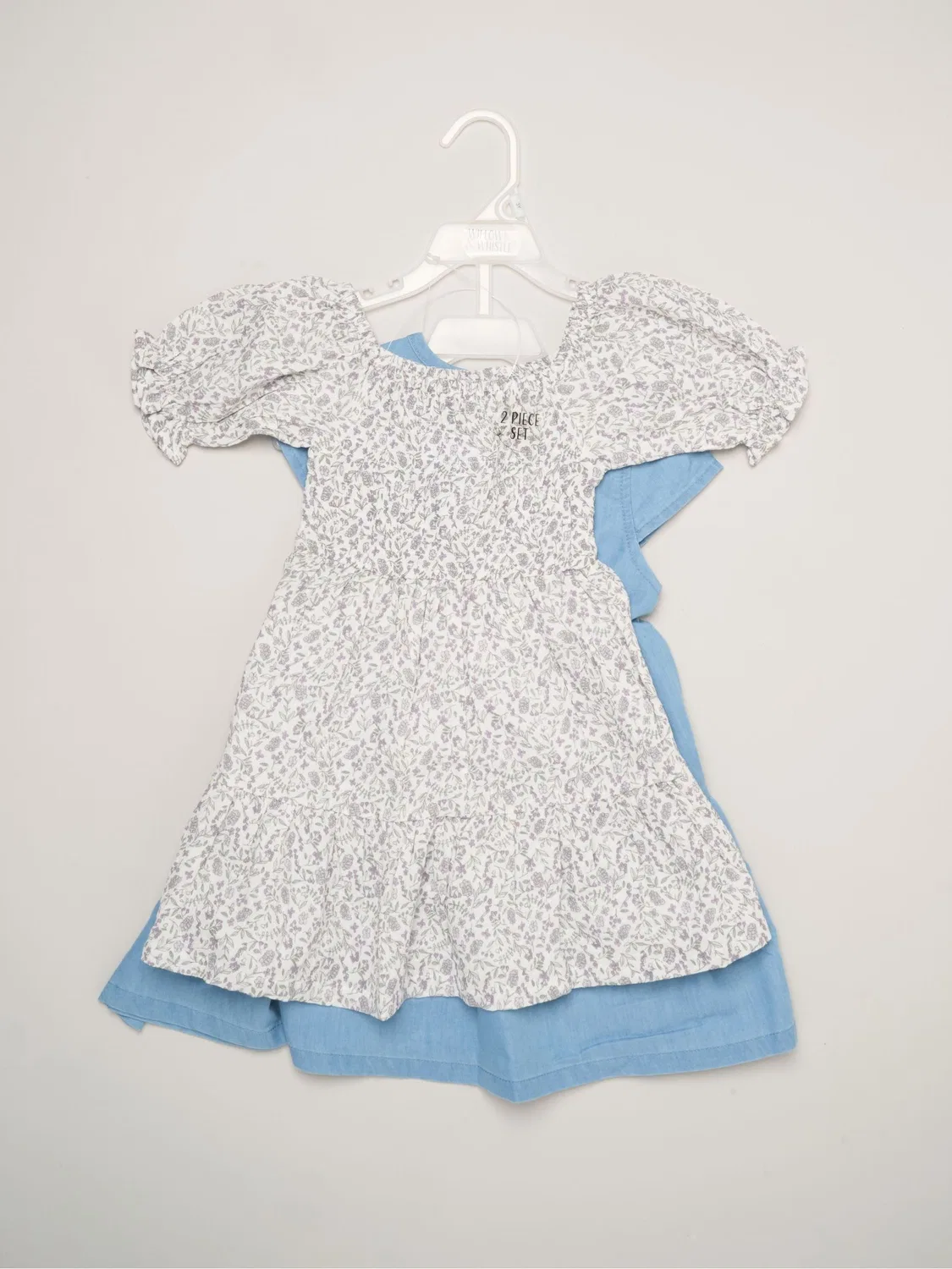 Платье Miss Blue Floral Print And Chambray Dresses 2 Pack, синий — фото 2