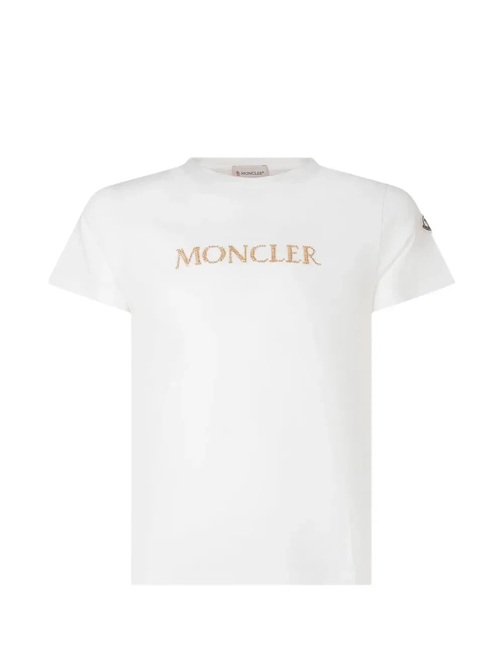 Футболка с коротким рукавом и логотипом-принтом Moncler Enfant, белый