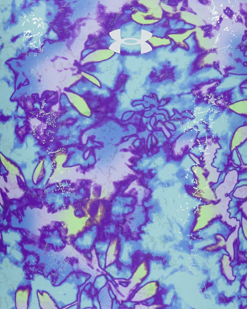 Слитный купальник для девочек с защитой UPF 30 и цветочным принтом UA Floral Dye UnderArmour, Neo Turquoise/White — фото 2