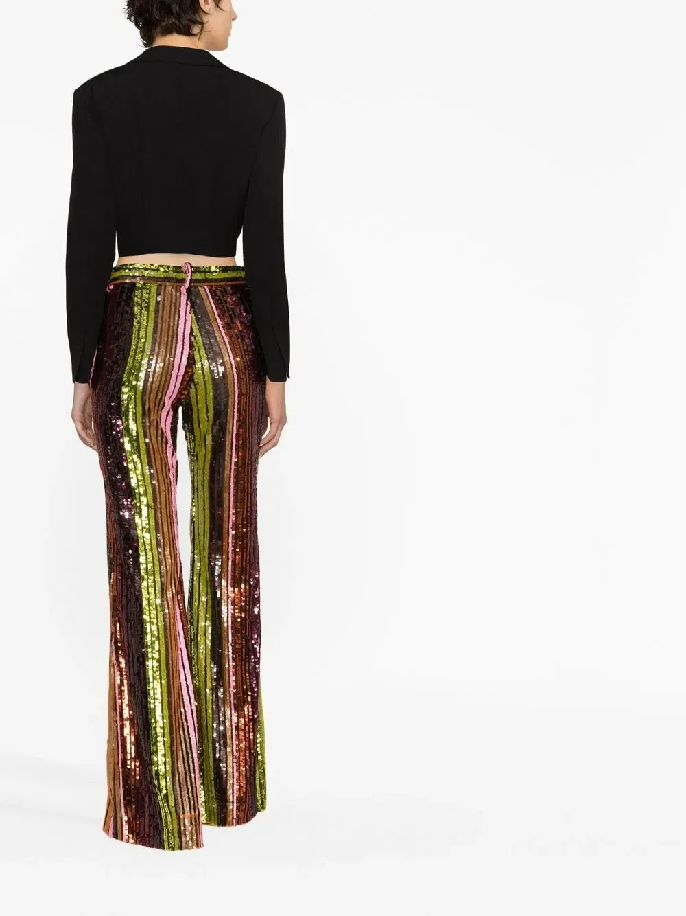 Расклешенные брюки-клеш с полосками и пайетками Dsquared2, оранжевый — фото 4