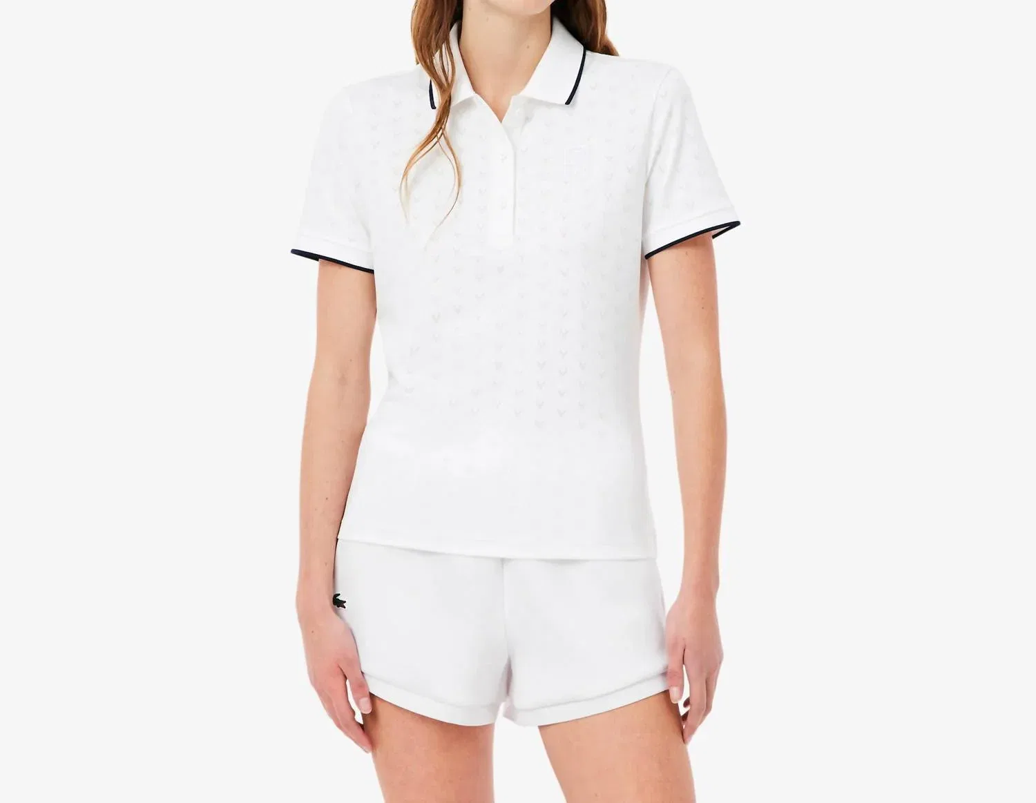 Женское поло с коротким рукавом и воротником Technical Jersey Polo Lacoste, White
