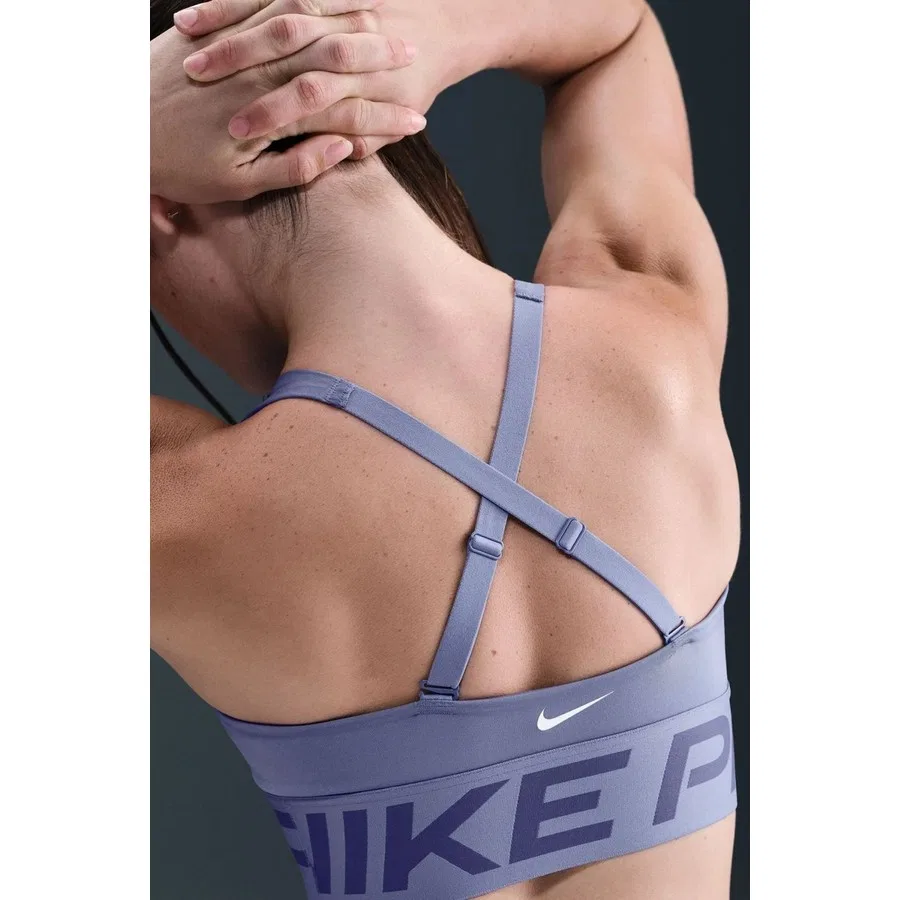 Спортивный бюстгальтер с V-образным вырезом и съемными чашками Nike Pro Indy Plunge-Support Bra, Nike, Темно-синий — фото 4