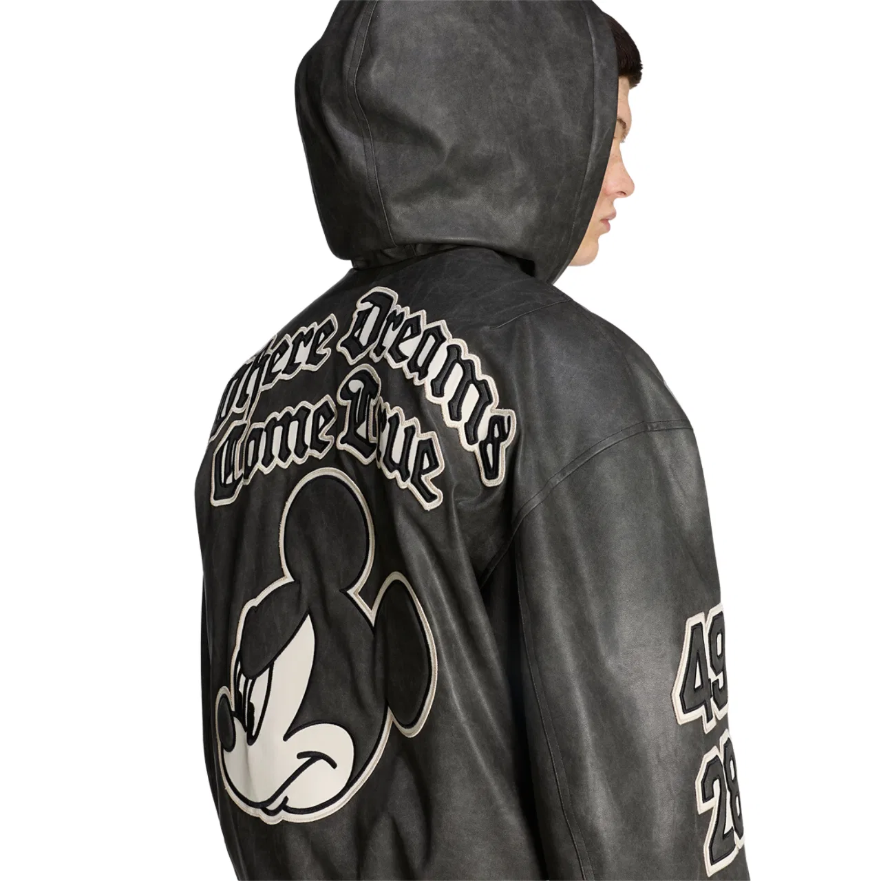 Мужская куртка из экокожи с принтом Mickey Mouse, adidas Originals x Disney, Black — фото 3