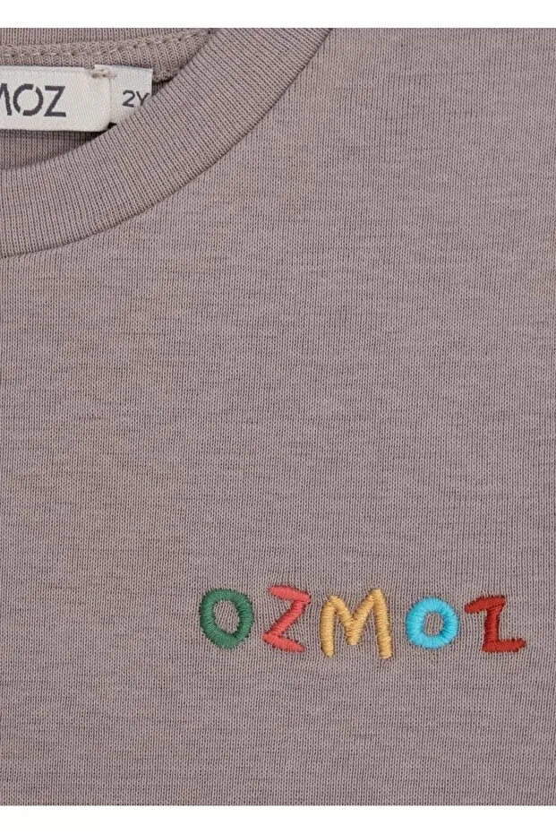 Детская футболка для мальчиков хлопковая с вышивкой Ozmoz By Mukadder Özden, Gray Coffee — фото 3