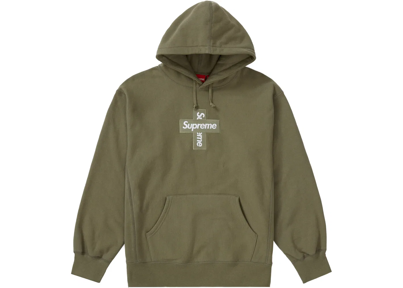 Мужской худи с принтом Cross Box Logo Supreme, Light Olive
