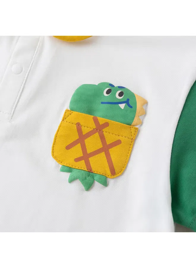 Комплект детской летней одежды с коротким рукавом Doodle Home, военный зеленый — фото 3
