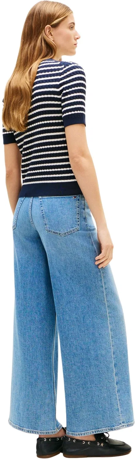 Женский пуловер с длинным рукавом Tommy Hilfiger, Blue (Dark Night Navy/Ivory Petal Stp) — фото 3