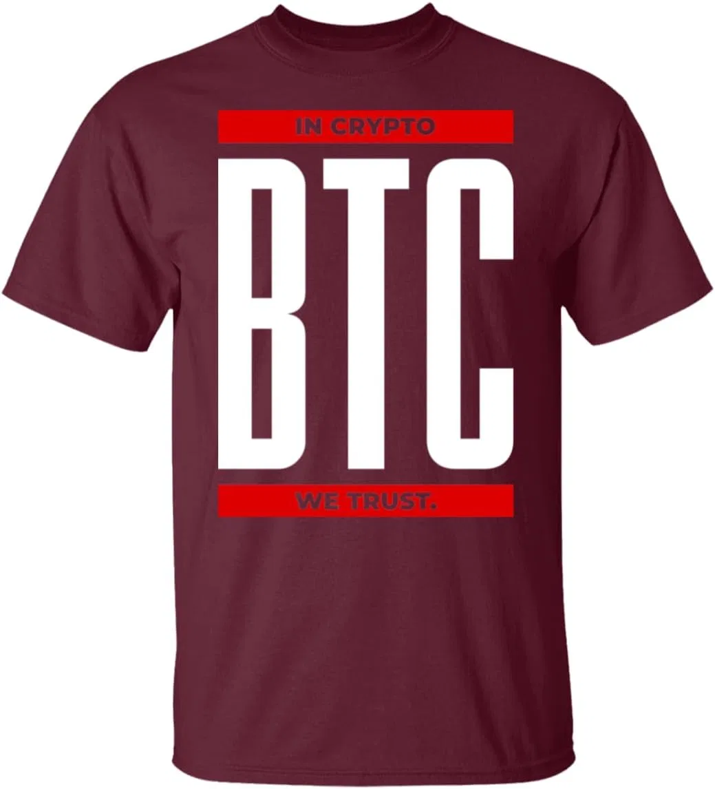 Мужская футболка с принтом Bitcoin Generic, Maroon