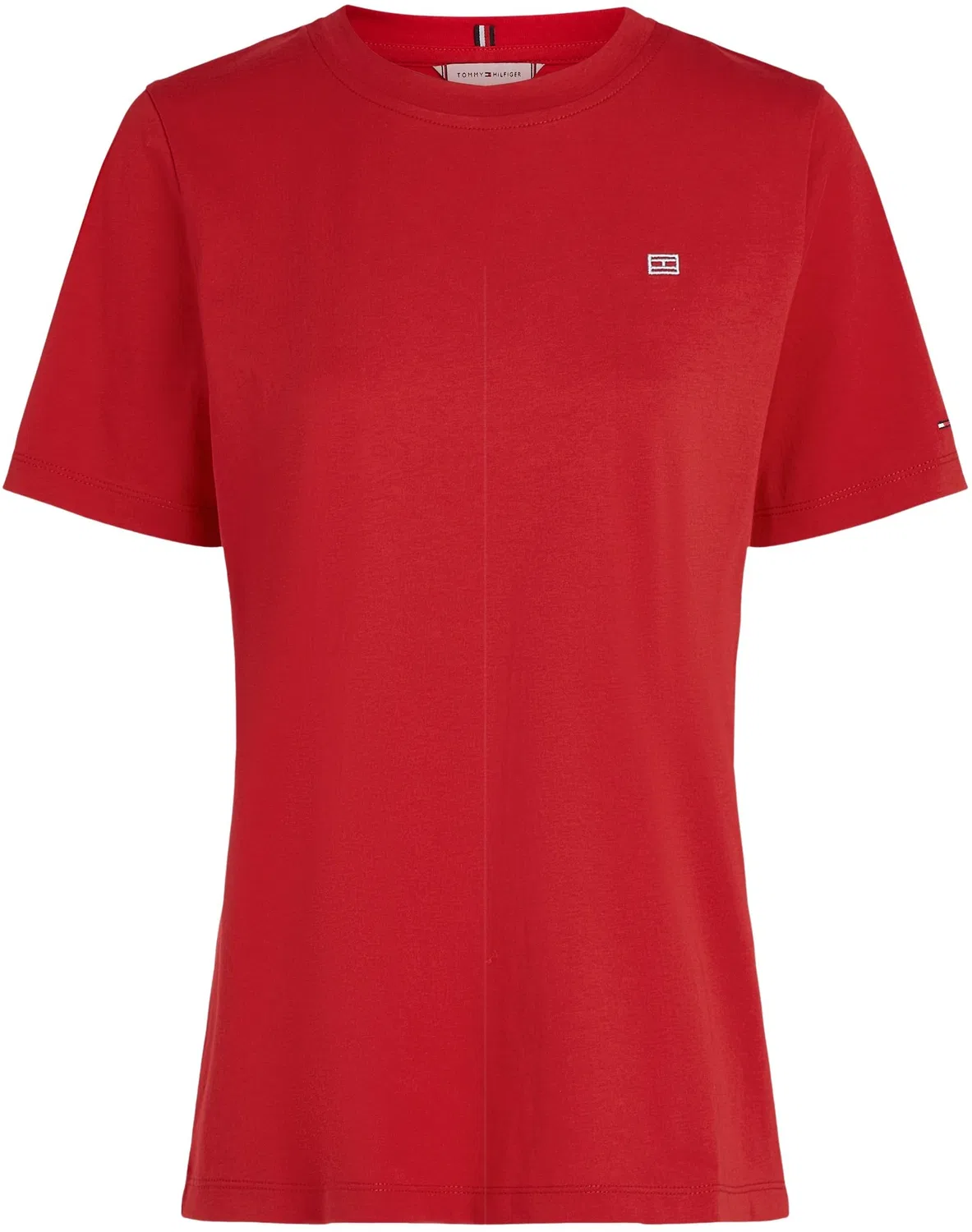 Женская футболка с коротким рукавом Contrast Flag Tee Tommy Hilfiger, Red (Primary Red) — фото 4