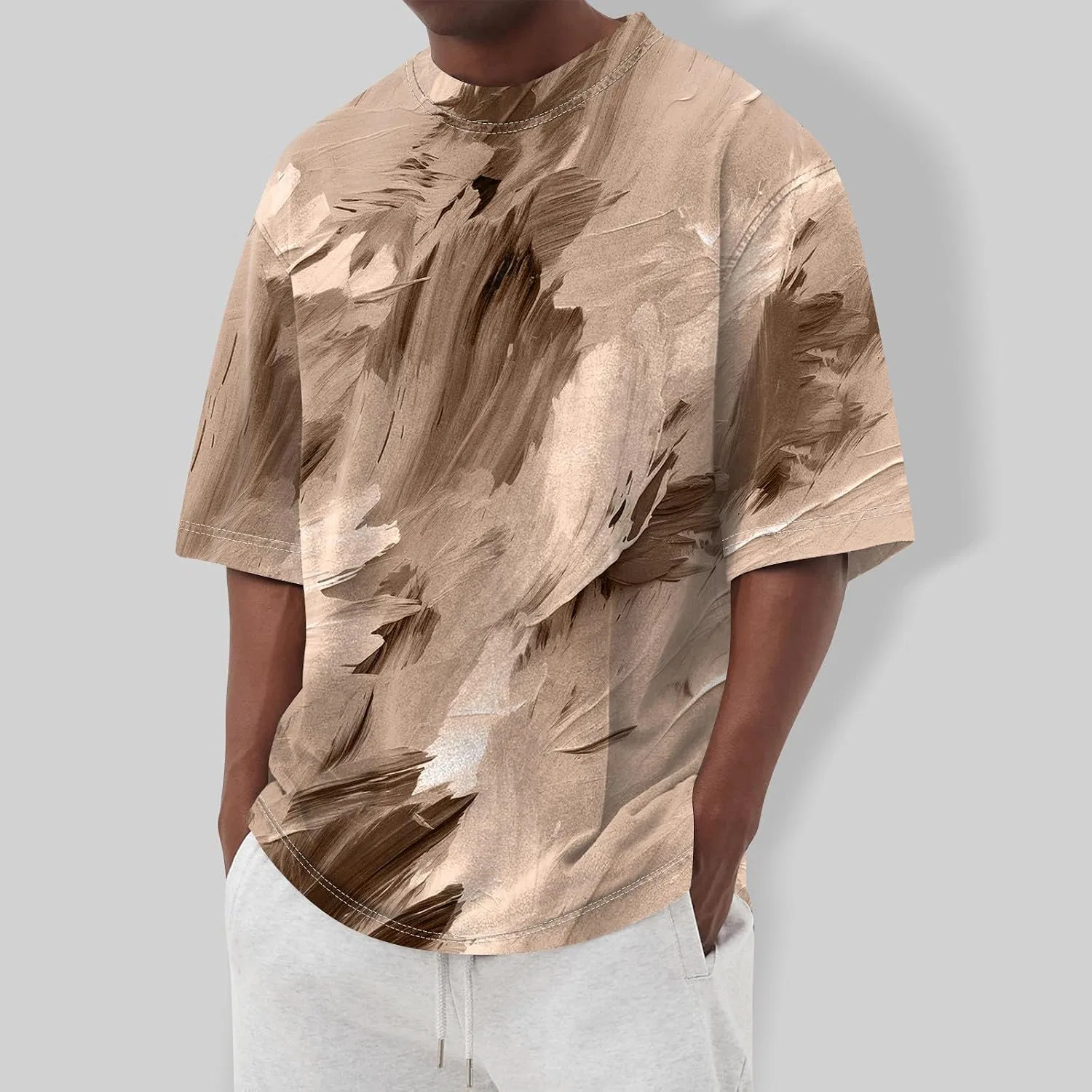 Мужская футболка с коротким рукавом Lightweight Crew Neck, Light Brown — фото 2