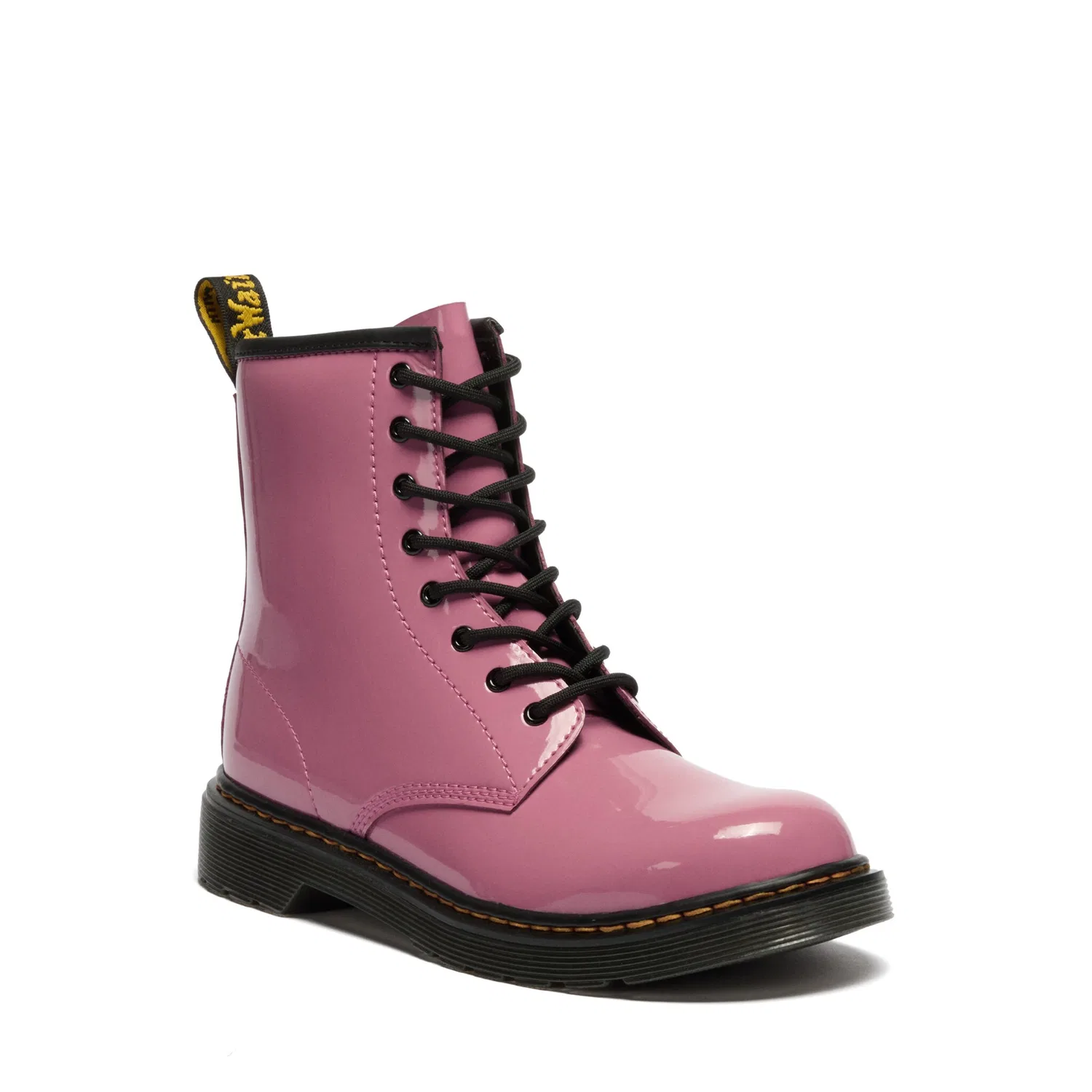 Детские ботинки Dr. Martens 1460, на шнуровке, лакированная кожа, Pink