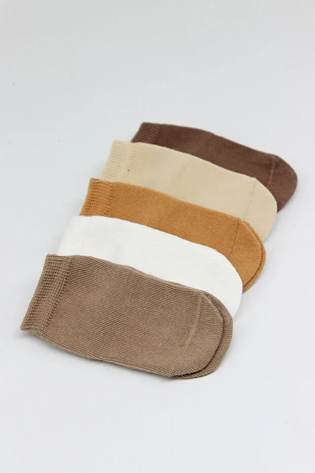 Детские носки-следки хлопковые набор 5 шт Bistyle, Beige Mix — фото 4
