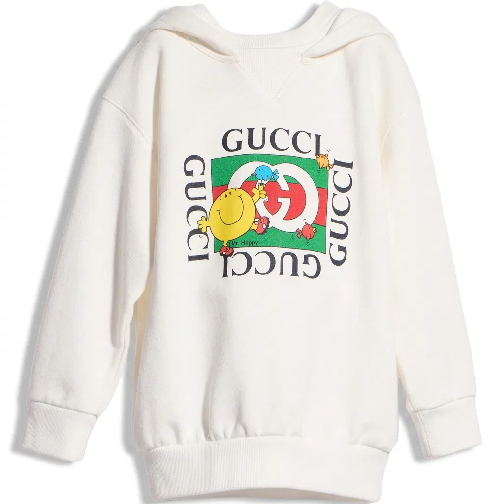 Детский свитшот с капюшоном и принтом GUCCI