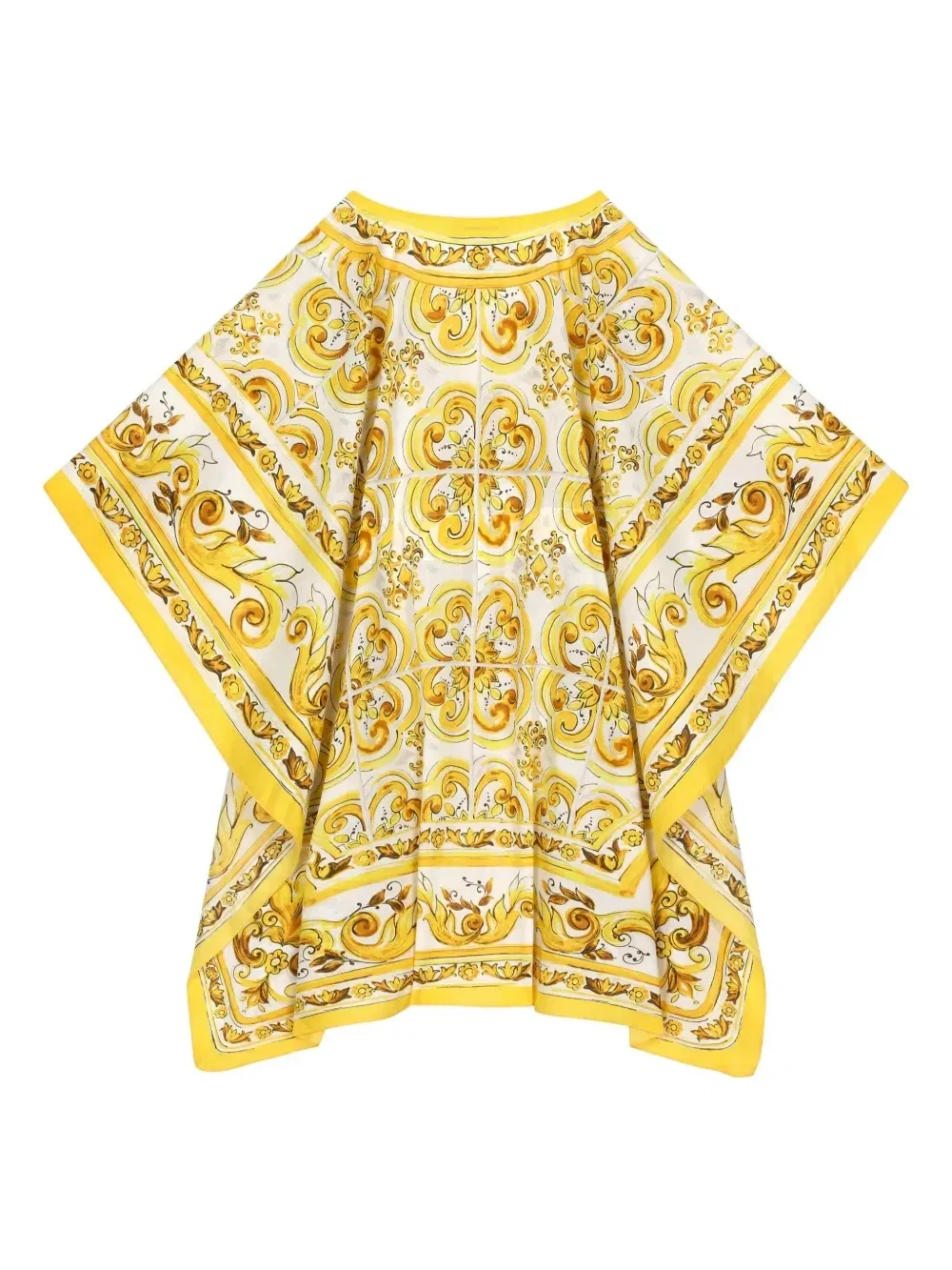 Кафтан с принтом Majolica Dolce & Gabbana Kids, желтый — фото 2