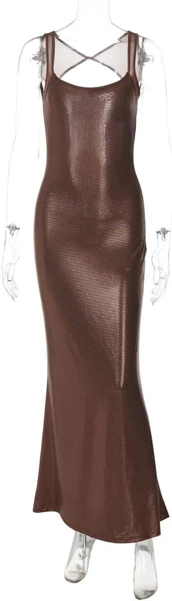 Женское коктейльное платье с одним плечом, Brown