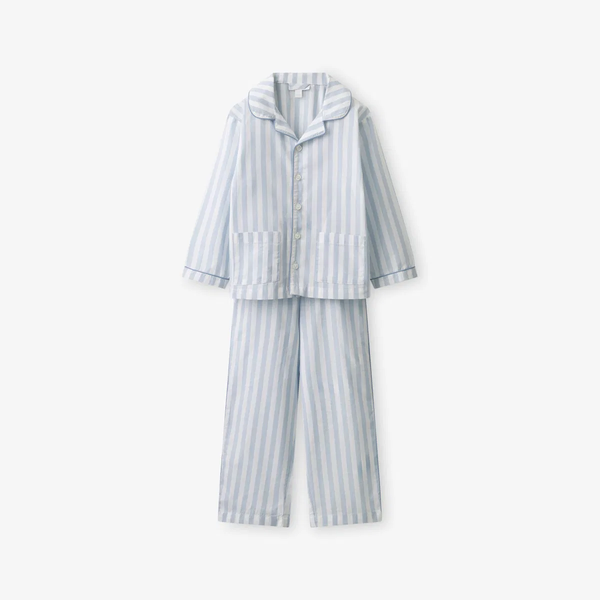 Пижама из хлопкового поплина с длинными рукавами в полоску, 1-12 лет The Little White Company, синий
