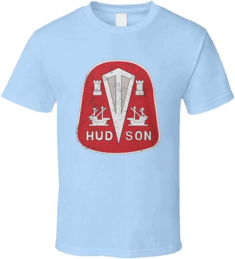 Мужская футболка с ретро-дизайном Hudson Motor Car Company Gildan, Light Blue — фото 2