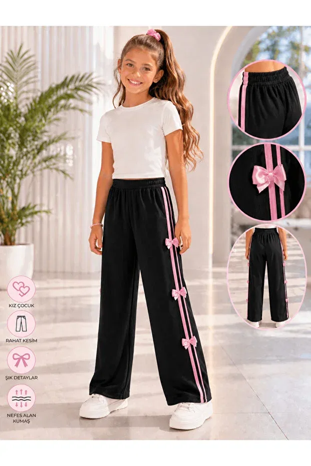 Детские для девочек широкие брюки Dubai Çocuk, Pink