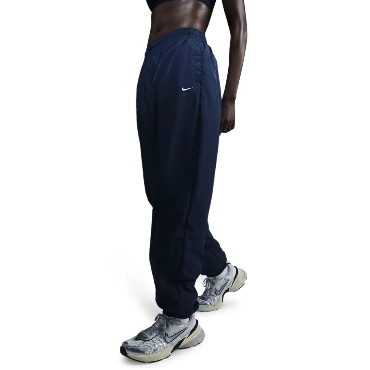 Женские джоггеры Essential Woven Mid Rise Nike, цвет Armory Navy/White