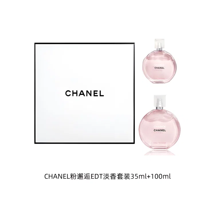 Женский набор духов с цветочным ароматом Pink Encounter Light Fragrance Set, CHANEL, 35мл+100мл, розовый — фото 2