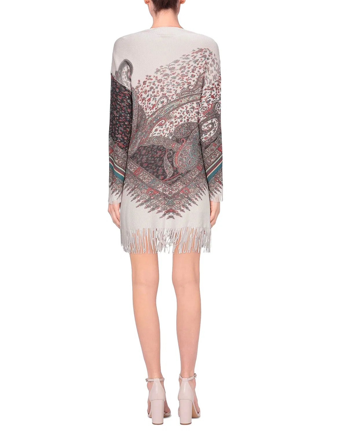 Женское вязаное платье с бахромой Paisley Print Etro, Light Pink — фото 3