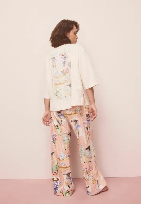 Пижамный комплект, 100% хлопок, Tall fit - short sleeve pyjamas set, Next, Peach Pink Sheep, розовый — фото 4