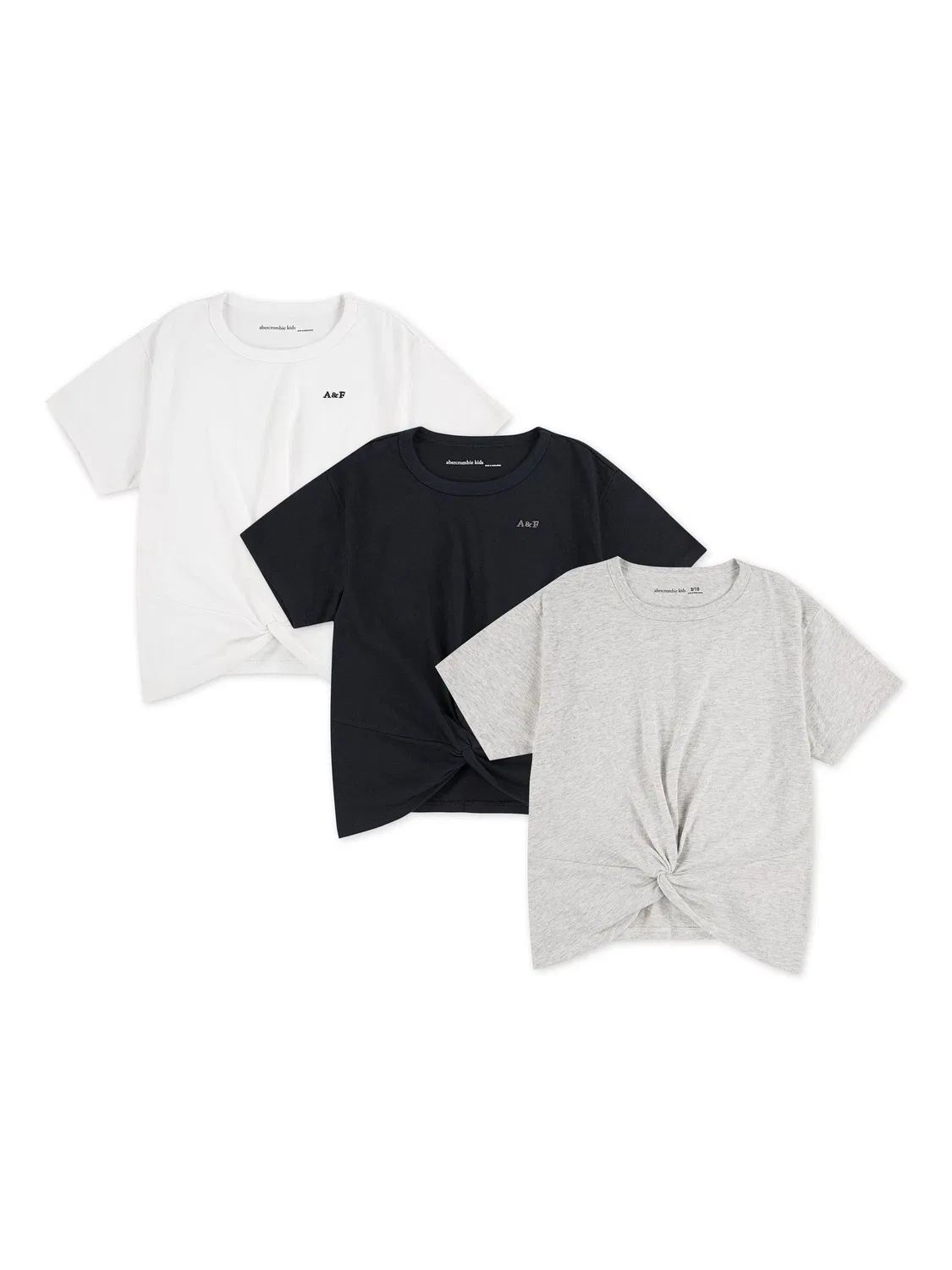 Футболка с узлом спереди, 3 шт Abercrombie & Fitch, Серый